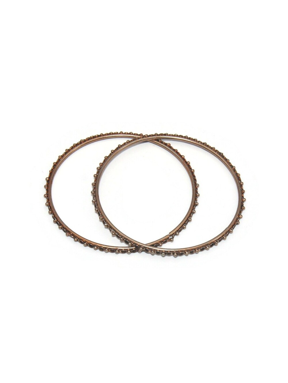 Vintage 2 Gold Tone and Red Glitter 8 Inch Stacking Bangle Bracelets.